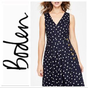 🆕 BODEN Arwen Polka Dot Wrap Linen Blend Dress 2
